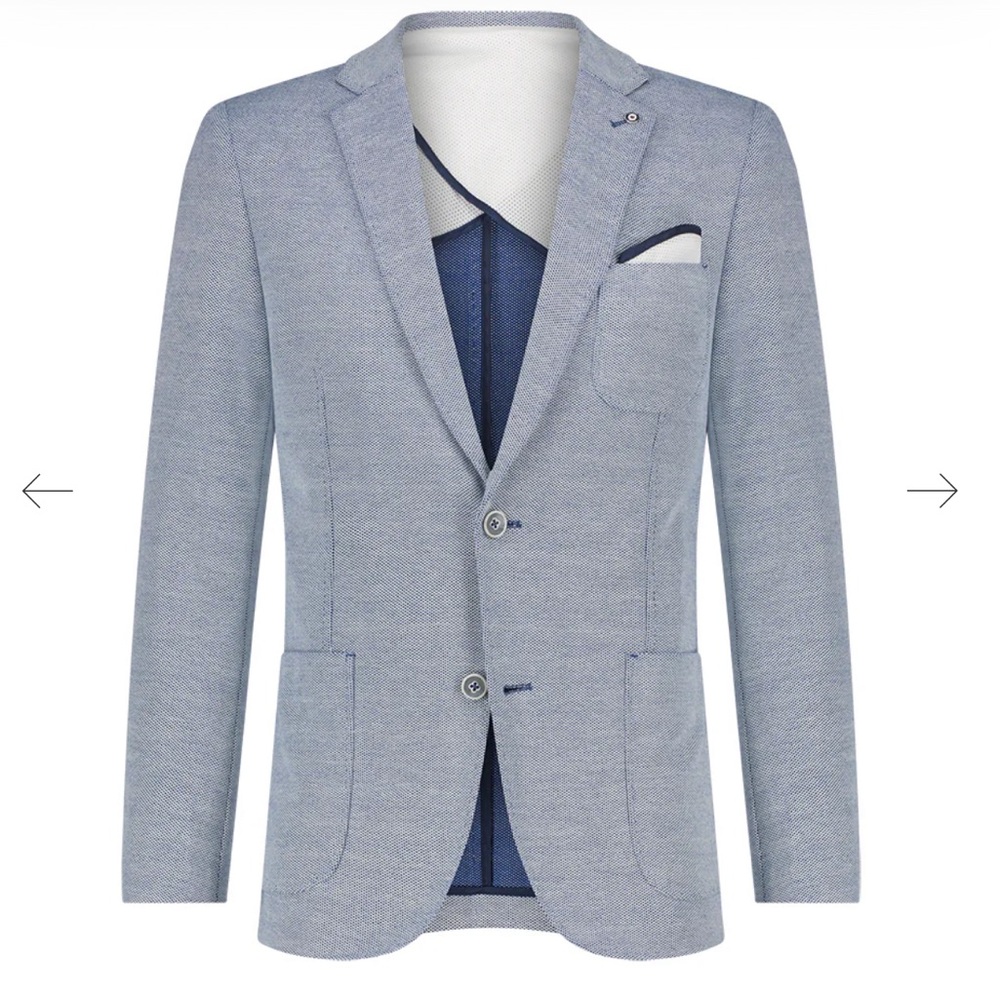 Blue Industry Waffle Knit Blazer EU 52 US 42 Light Blue Textured Sport Coat